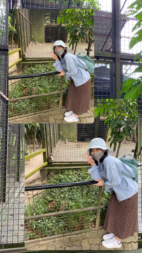 Zoo Date Aesthetic Outfit, Kundasang Sabah Outfit, Zoo Ootd Outfits, Outfit Zoo Date, Zoo Day Outfit, Zoo Photo Ideas, Zoo Date Outfit, Muji Fashion, Zoo Outfit Ideas