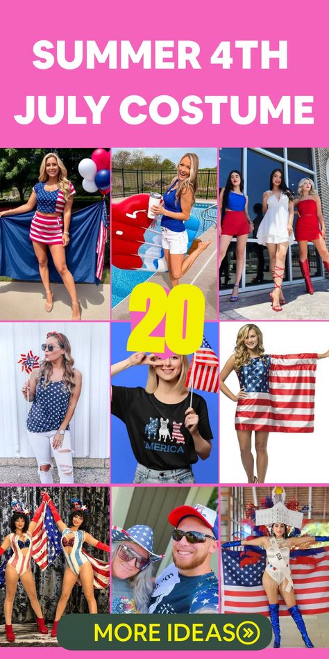 Prepare to mark Independence Day in a stylish way with our exceptional array of July 4th outfits! Whether you prefer patriotic superheroes or classic Americana looks, we've got the ideal costume to ensure you stand out at the celebrations. Embrace your American pride and make a statement this summer by shopping our collection today. Be the star of the fireworks show and showcase your festive spirit with our vibrant costumes! Cute Patriotic Outfits, 4th Of July Party Outfit, July 4th Outfits, 4th Outfits, Golden Globes Red Carpet, Holiday Dress Outfit, Classic Americana, Fb Ads, Fireworks Show