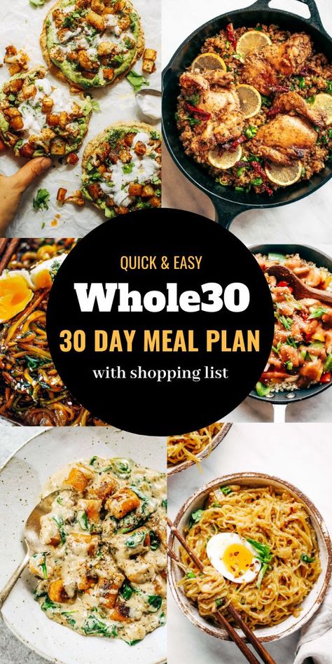 Easy Whole 30 Meal Plan, Whole30 Meal Plan, 30 Day Meal Plan, The Whole 30, Whole30 Meal Prep, Whole 30 Lunch, Whole 30 Meal Plan, Easy Whole 30 Recipes, Day Meal Plan