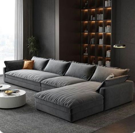 L Seater Sofa Living Rooms, Simple Living Room Decor, Sofa With Ottoman, Luxury Furniture Sofa, Leather Living Room, Corner Sofa Design, Modern Sofa Set, Modern Sofa Living Room, Leather Sofa Living Room