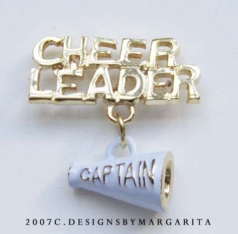 Cheerleader Captain pin as a gift! Cheerleader Captain Aesthetic, Cheer Captain Aesthetic, Cheer Captain Ideas, Cheer Captain Gifts, Bring It On Musical, Senior Year Cheer, Cheerleader Gift Ideas, Future Dreams Goals, Cheer Camp Gifts