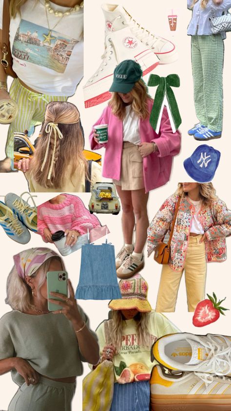 fun, eclectic, pastel, and bright aesthetics First Day Of School Outfits, Eclectic Outfits, Bright Colored Outfits, Outfits Pastel, Bright Outfits, European Summer Outfits, Classic Style Outfits, First Day Of School Outfit, Everyday Fashion Outfits