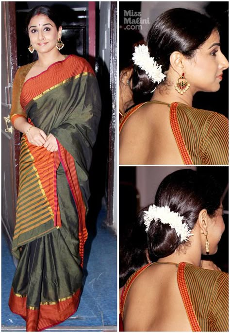 Zarah !!!  Visit us at https://www.facebook.com/pages/Zarah/1578754045707532 Vidya Balan Saree, Hindu Clothing, Bollywood Sarees Online, Zareen Khan, Saree Hairstyles, Saree Backless, Ileana D Cruz, Bollywood Sarees, Indian Saree Blouse