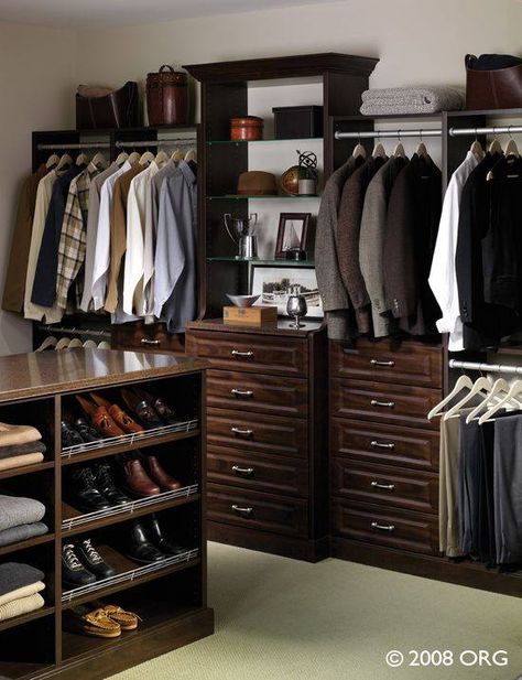 A Gentleman's Treasure Box Mens Closet Organization, Gentleman Mode, Custom Closet Design, Organized Closet, Room 2023, Walk In Closet Design, Closet Organizing Systems, Men Closet, Murphy Beds