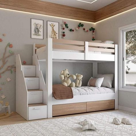 Bunk Bed Bedroom Ideas, Small Loft Bedroom, Bunker Bed, Shared Boys Rooms, Bunk Beds Boys, Kids Bed Design, Kids Room Bed, Diy Bunk Bed, Ikea Kura