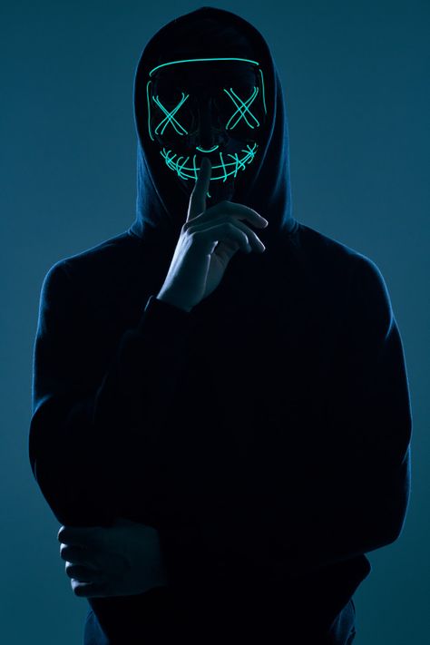 Anonymous man in black hoodie hiding his... | Premium Photo #Freepik #photo Techwear Mask, Image Joker, Neon Mask, Thug Life Wallpaper, Marshmello Wallpapers, Art Spatial, Mascaras Halloween, Funny Cosplay, Life Wallpaper