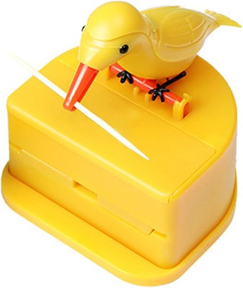 Amazon.com: Yellow Woodpecker Toothpick Dispenser, Cute Little Bird Push-Type Automatic Toothpick Holder Bird Toothpick Dispenser, Telescopic Toothpick Box for Home with a Toothpick Box,Kitchen Decoration : Home & Kitchen Nail Art Printer, Toothpick Dispenser, Stylish Kitchen Decor, Box Kitchen, Countertop Storage, Science Toys, Toothpick Holder, Clothes Drying Racks, Drying Clothes