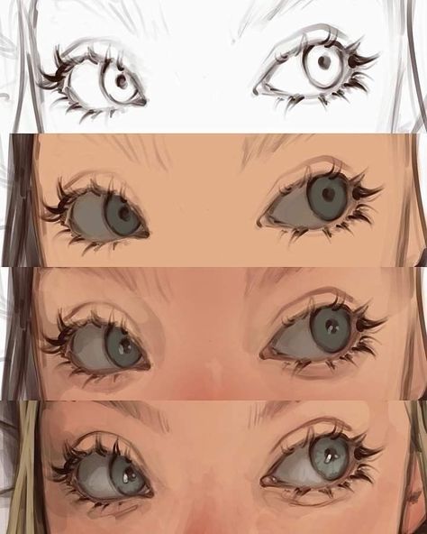 Skin Blending Digital Art, How To Shade Lighting Drawing, Drawing Poses Free To Use, Digart Art, Head Top View Reference, Sunkenji Fanart, How To Paint Eyes Digital, Toothy Smile Drawing Reference, In Love Reference