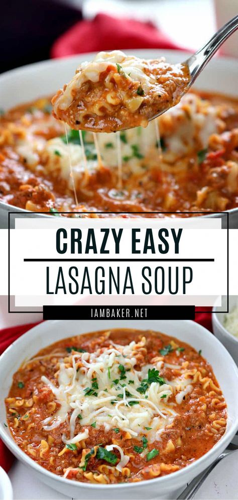 Weight Watchers Lasagna Soup, Lasagna In A Bowl, Weight Watchers Lasagna, Hearty Winter Recipes, Lasagne Soup, Easy Lasagna Soup, Lasagna Soup Recipe, Easy Lasagna Recipe, Roasted Potato Recipes