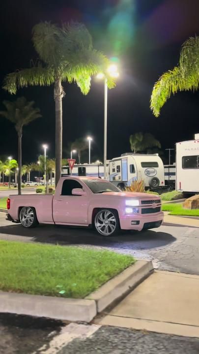 Pink Chevy Trucks Old, Low Trucks Chevy, Pink Chevy Trucks, Pink Trucks, Truck Aesthetic, Pink Chevy, Low Trucks, Drift Truck, Lowrider Model Cars