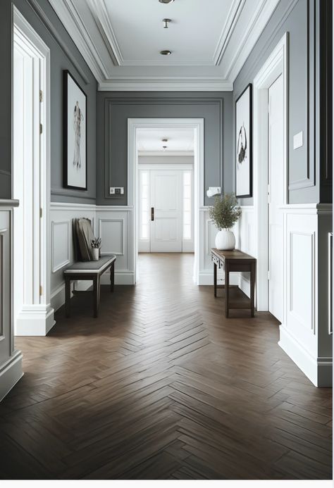 Gray Hallway Ideas, Grey Hallway Ideas, Gray Hallway, Grey Hallway, Home Hall Design, Light Grey Walls, Hallway Designs, Hallway Design, Sofa Set Designs