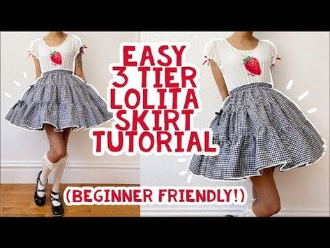 Shirt Into Dress Diy, Sewing Outfits, Ball Gowns Black, Lolita Outfit, Gowns Black, Boho Styl, Cute Sewing Projects, Skirt Tutorial, Diy Clothes Design