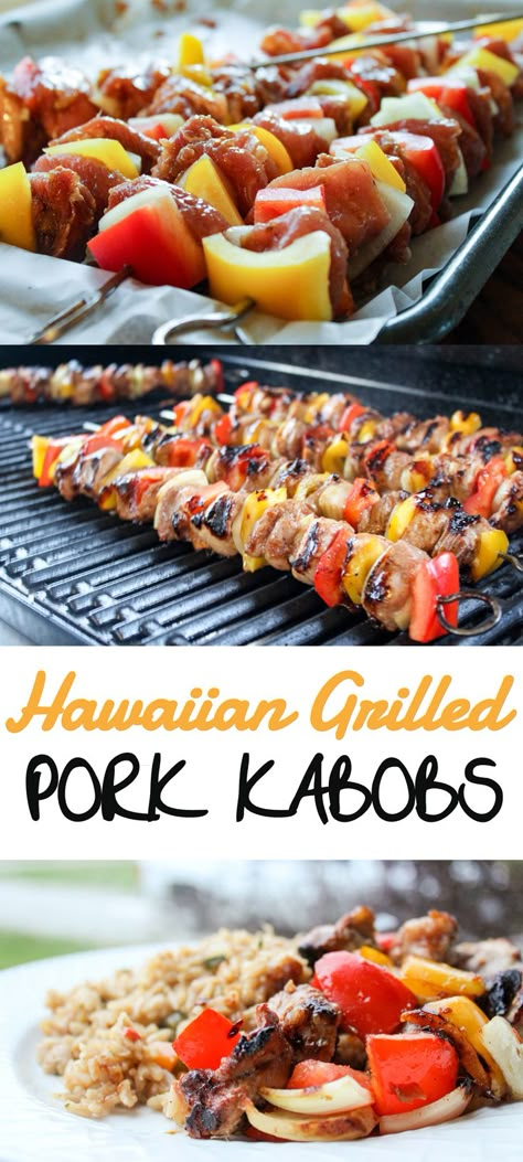 Pork Kabob Marinade, Grilled Pork Recipes, Grilled Kabobs, Pork Kabobs, Grilling Recipes Pork, Grilled Kabob Recipes, Bbq Pork Recipes, Steak Bbq, Pork Skewers