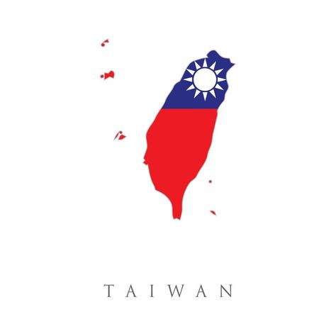 Taiwan country flag inside map contour design. outline of Chinese Taipei, The Taiwan flag red field with a blue canton containing a 12-ray white sun. Taiwan Icon Instagram Highlight, Taiwan Wallpaper, Taiwan Map, Country Flags Icons, Taiwan Flag, World Country Flags, Design Outline, Contour Design, Ray White