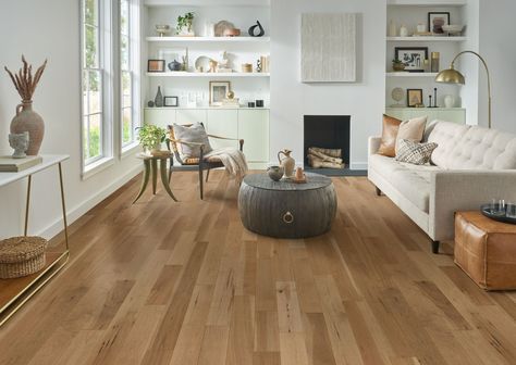 Clean Inspiration, Plywood Subfloor, Wood Floor Colors, Hickory Flooring, Solid Hardwood Flooring, Road House, Hickory Wood, Timeless Interiors, Luxury Vinyl Plank Flooring