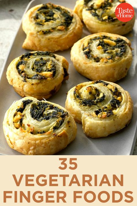 35 Vegetarian Finger Foods For Your Next Party Finger Foods Party, Vegetarian Finger Food, Vegetarian Party, Veggie Appetizers, Vegetarian Party Food, Appetizers Easy Finger Food, Finger Foods Easy, Party Finger Foods, Vegetarian Snacks