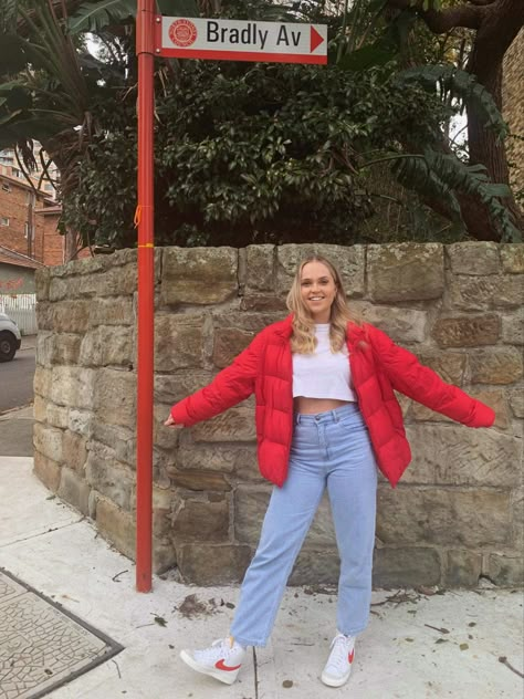 Red Nike Blazer Outfit, Outfits Tenis Nike, Red Nike Blazers, Nike Blazers Outfit Ideas, Outfits With Nike Blazers, Winter Outfits 2014, Aesthetic Boy Outfit, High Tops Outfit, Nike Blazers Outfit