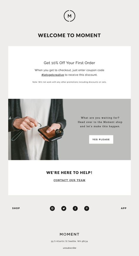 Newsletter Design Minimal, Discount Email Design, Promotional Email Design, Minimal Email Design, Eblast Design Inspiration, Minimal Newsletter, Marketing Template Design, Email Marketing Template Design, Newsletter Design Layout