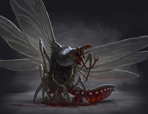 ArtStation - blood dragon Mythical Creatures Concept Art, Blood Dragon, Zombie Art, Bug Art, Alien Concept, Alien Concept Art, Monster Concept Art, Insect Art, Rpg Characters