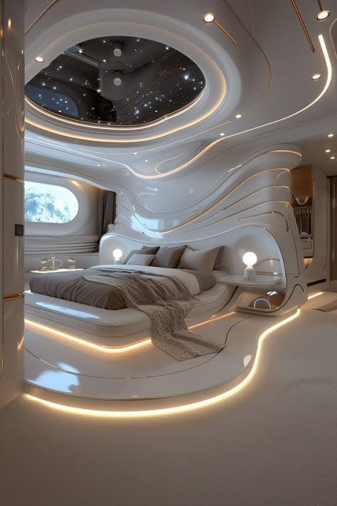 29 Bedroom Ideas for Couples to Create a Romantic Retreat 20 Bed Making Ideas Style Modern, Cute Bedroom Ideas For Couples, Bedroom Futuristic, Ultra Luxury Bedroom, Couples Room Ideas, Retro Modern Bedroom, Futuristic Bedroom Design, Futuristic Bedroom Ideas, Futuristic Rooms