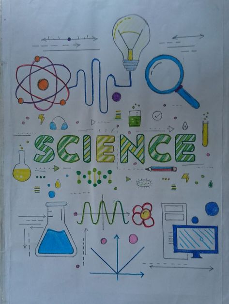 Science Book Cover, Science Notebook Cover, Book Cover Page Design, Creative Book Cover Designs, Presentation Ideas For School, Project Cover Page, خريطة ذهنية, ليلو وستيتش, Holiday Homework