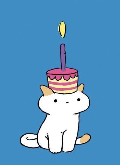 Cute Birthday Animals Drawing, Birthday Outline For Instagram, Cats Cards Handmade, Bday Card Handmade, Doodles For Birthday Cards, Happy Birthday Cat Drawing, Cute Cat Birthday Cards, Cute Drawings Birthday, Birthday Animal Drawing