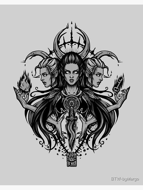 3 Faced Goddess Tattoo, Gothic Goddess Tattoo, Goddess Leg Sleeve Tattoo, Inanna Goddess Tattoo, Hekate Tattoo Symbols, Goddess Lilith Tattoo, The High Priestess Tattoo, Nyx Goddess Tattoo, Hekate Tattoo Triple Goddess