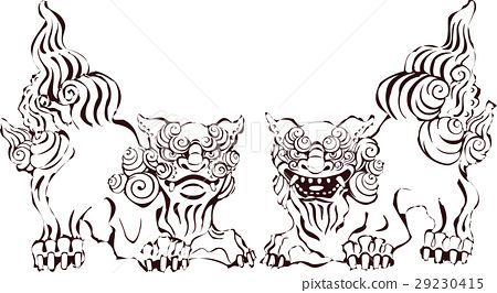 Shisa Dog, Foo Dog, Line Drawing, Stock Illustration, Royalty Free Stock Photos, Royalty Free, The Incredibles, Stock Photos, Illustrations