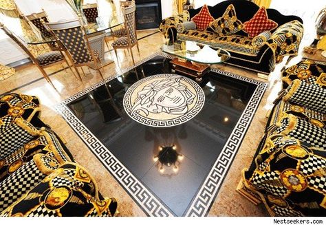 Love Versace? Enough to Live in a Home Covered in the Look? - AOL ... Versace Home Decor, Versace Furniture, Casa Casuarina, Versace Bedding, Versace Wallpaper, Versace Mansion, House Of Versace, Home Decor Brands, Versace Home