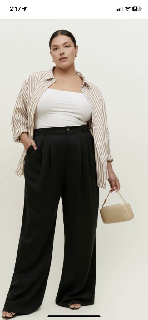 Plus Size Mum Fashion, Plus Fashion Outfits, Plus Size Spring Work Outfits, Plus Size Wide Leg Pants Outfit, Boho Chic Plus Size, Plus Size Classic Style, Plus Size Women Outfits, Plus Size Wide Leg Pants, Outfits For Curvy Women