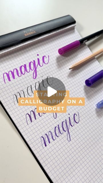 Becca Courtice on Instagram: "How to learn calligraphy on a budget! 💰🙌🏻

You don’t need fancy pens to get started. Here are three tools you probably already have to learn calligraphy:

✏️ A Pencil - any pencil with a “B” in the name should be a soft lead that allows you to press softer and harder for thinner and thicker lines

🖊️ A Marker - markers from brands like Crayola that you (or your kids) have lying around the house are a great way to practice! 

✍🏻 Faux Calligraphy with any writing utensil - just write out the words, then go back to add the thicker downstrokes. I have a YouTube video on this! 

And my FREE calligraphy course, ShowMeYourDrills, will walk you through every step with worksheets for more practice. 🤗

You can find all of these resources through the link in my bio How To Write Calligraphy With Pen, Cool Ways To Write Your Name, How To Caligraphy, How To Learn Calligraphy, Calligraphy Course, Free Calligraphy, Fancy Pens, Faux Calligraphy, Learn Calligraphy