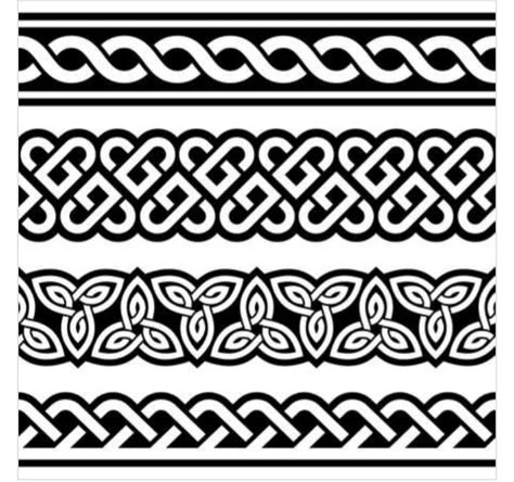 Viking Designs Pattern, Celtic Band Tattoo, Tattoo Band, Irish Pattern, Celtic Artwork, Celtic Knot Tattoo, Wood Burning Patterns Stencil, Henna Stencils, Band Tattoo Designs