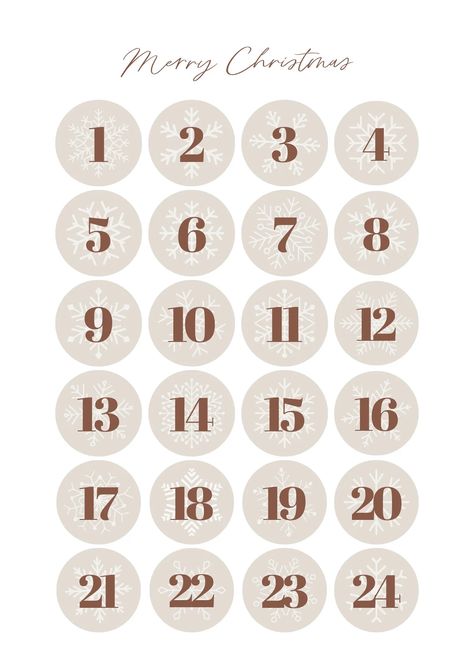 Templates Advent Calendar Aesthetic, Numbers For Advent Calendar, Beige Aesthetic Christmas, Aura Makeup, Calendar Advent, Calendar Numbers, Advent Calendar Christmas, Advent Calendar Ideas, American Girl Doll Furniture