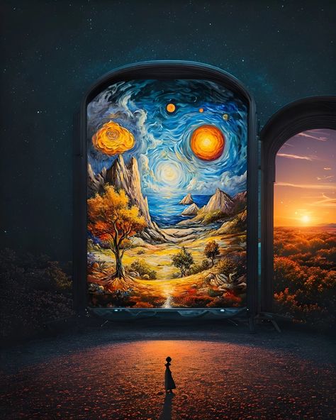 Portal of the Universe This painting is done in a surrealistic style, combining elements of cosmic fantasy and nature. Bright colors and fantastic shapes create the illusion of a journey to another universe. The painting balances between reality and dream, immersing the viewer in deep contemplation. #cosmicart #fantasylandscape #universeart #dreamscape#mood #homedecor #design #beautiful #dream #digitalpainting #fantasyart #surrealism Dream World Art, Fantasy Imagination, Another Universe, Cosmic Art, Parallel Universe, Universe Art, Dream World, Beautiful Dream, World Art