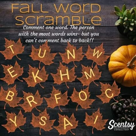 Fall Online Party Games, Fall Scentsy Party Games, Fall Facebook Interaction Posts, Fall Interactive Posts Facebook, Games For Fb, November Party, Engagement Post Ideas, Scentsy Party Games, Interactive Questions