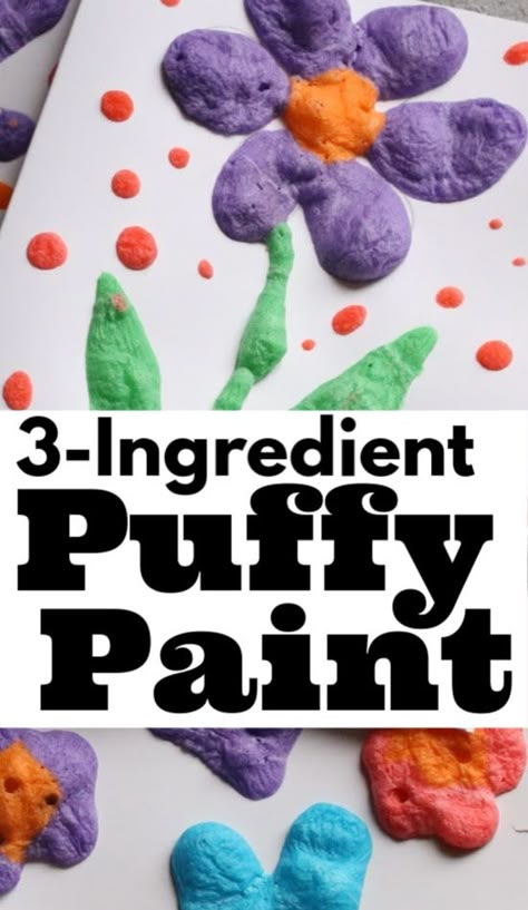 Homemade Puffy Paint, Paint For Kids, Happy Hooligans, Kitchen Ingredients, 3 D Art, Creation Art, Summer Crafts For Kids, Puffy Paint, Art Activities For Kids