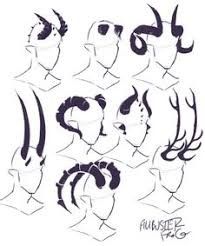 Demon horns concept Tiefling Horn, Drawing Eyes, Drawing Hair, Disney Concept Art, Drawing Faces, 캐릭터 드로잉, Architectural Drawing, Fan Art Drawing, Concept Art Drawing