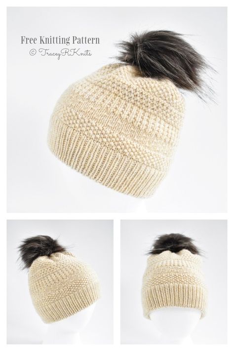 February Hat Free Knitting Pattern - Knitting Pattern Free Knitting Pattern For Hat, Tuque Knitting Pattern, Knot Beanie Pattern, Knit Touque Pattern Free, Knitted Hats Free Patterns Women, Knit Cap Pattern Free, Knitting Hat Free Pattern, Womens Knitted Hat Patterns Free, Toque Knitting Pattern Free