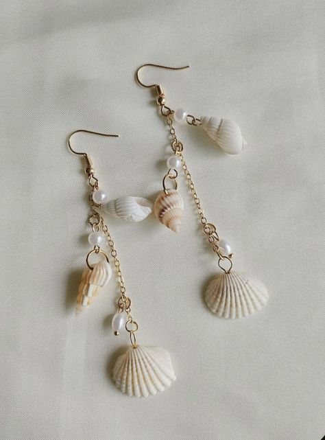 Sea Shell, Sea Shells, Shells, Pearl Earrings