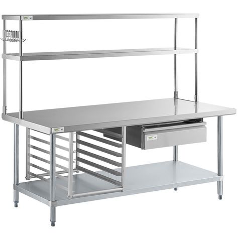 600WT3072KIT | Regency Commercial Kitchen Design For Home, Small Commercial Kitchen, Commercial Kitchen Design, Stainless Steel Work Table, Pan Storage, Industrial Kitchen Design, Busy Kitchen, Kitchen Layout Plans, Pan Rack