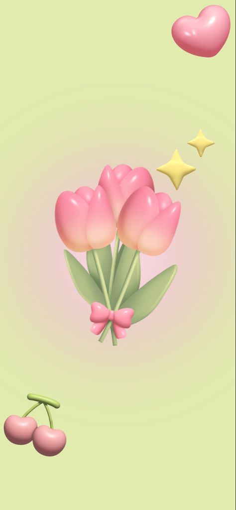 Tulip Art Wallpaper, Pink Tulip Aesthetic Wallpaper, 3d Tulips Wallpaper, Cute Pink And Green Wallpaper, Tulips Aesthetic Wallpaper Iphone, Tulip Wallpaper Iphone, Pink And Green Wallpaper Aesthetic, Aesthetic Tulip Wallpaper, Tulip Aesthetic Wallpaper