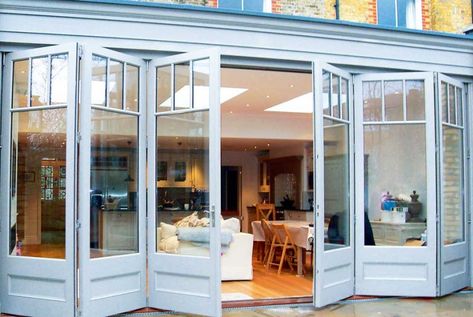 Renovation Facade, Bi Fold Doors, Sliding Folding Doors, Roof Lantern, Side Return, Sunroom Designs, Casa Country, French Doors Patio, House Extension Design