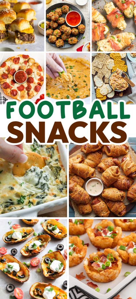 Football Snacks – If you’re hosting a football-watching party, these football snacks are going to come in handy! Easy and fun game day finger foods and dips that are sure to please your party guests on the big Game Day! Easy Snacks For Game Day, Super Bowl Grazing Table, Football Tailgate Party Food, Super Bowl Party Food Appetizers Dips, Snack For Game Night, Super Ball Food, Gameday Finger Foods, Superbowl Watch Party, Easy Appetizers For Football Game