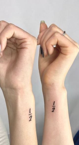 Twin Meaning Tattoo, Sibling Tattoos For Twins, Brother Sister Twin Tattoo, Best Friend Morse Code Tattoo, Small Tattoos For Sisters Sibling, Cute Twin Tattoos Sisters, Tattoo With Sister Ideas, Twins Tattoos Ideas, Matching Small Tattoos Sister Tat