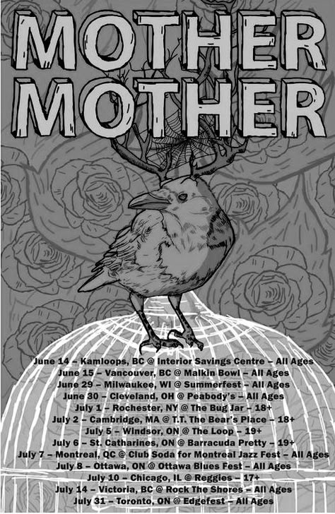 mother mother, black and white, Band, band poster, band tour, alt Mother Mother Band, Noir Poster, Photowall Ideas, Grunge Posters, Posters Music, Vintage Music Posters, Band Poster, Music Poster Design, Mother Mother