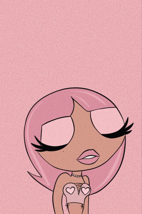 #pink #powerpuff#cute#cartoon#wallpaper#profile Pink Cartoon Pfp, Pink Powerpuff Girl, Pink Powerpuff Girls Aesthetic, Pink Cartoon Characters, Pink Aesthetic Wallpaper Powerpuff, Black Power Puff Girls Wallpaper, Powerpuff Heart Background, Bubbles Powerpuff Girls Aesthetic Wallpaper, Pink Characters