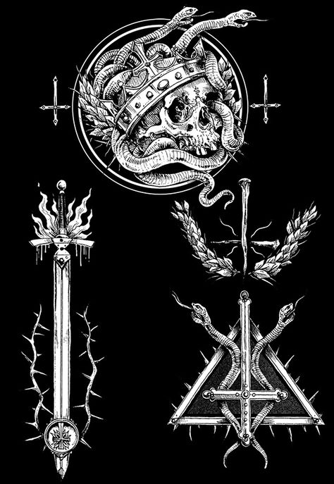 Behemoth Art, Dnd Symbols, Band Illustration, Japanese Snake, Dark Accessories, Japanese Snake Tattoo, Metal Posters Art, T Shirt Design Inspiration, Human Dna