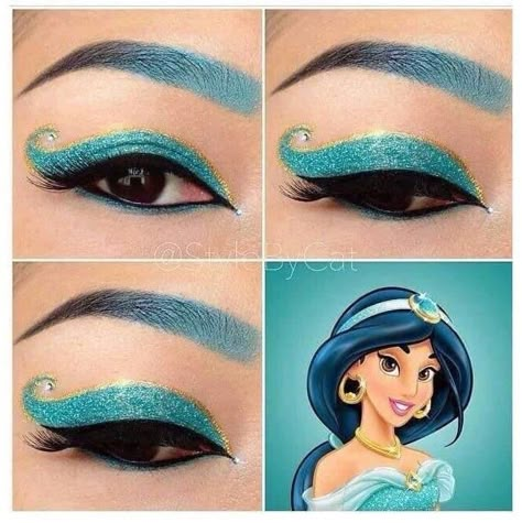 Princess Jasmine Makeup, Disney Eye, Jasmine Makeup, Disney Eye Makeup, Disney Inspired Makeup, Disney Princess Makeup, Aladdin Jr, Disney Eyes, Princess Jasmine Costume