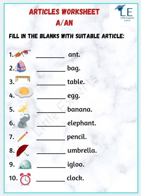 English Worksheet For Class 1 Vowels, Class 1st English Worksheet, Sr Kg English Worksheet, Sr Kg Worksheets English, A And An Worksheets Kids, A Or An Worksheet, Articles Worksheet, Cursive Writing Practice Sheets, Worksheets For Class 1