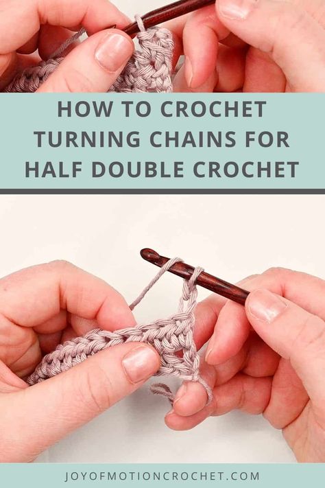 Crochet Turning Chain Chart, Crochet Starting Chain, Chainless Starting Double Crochet, Half Double Crochet Foundation Chain, Half Double Crochet Turning Chain, Hdc Crochet, Crochet Chain Stitch, Crochet Stitches Chart, Half Double Crochet Stitch